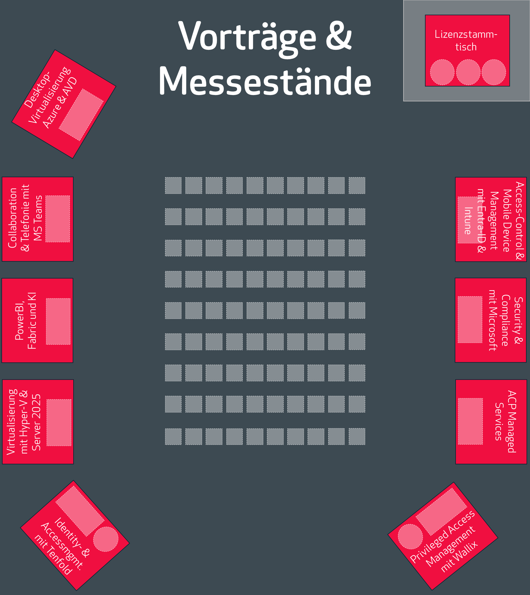 Übersicht Messestände Microsoft-Day 2026 - Bestuhlungsplan
