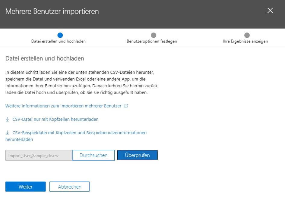 Import mehrerer Nutzer in MS Teams