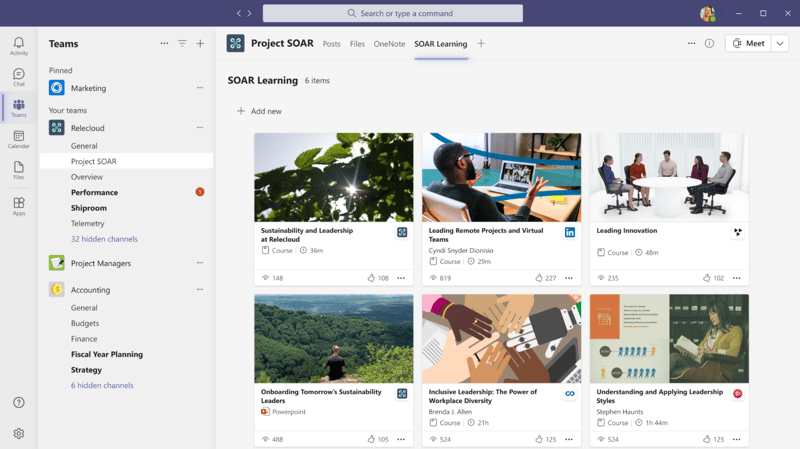 Viva Learning Channel-Tab in Microsoft Teams, © Microsoft