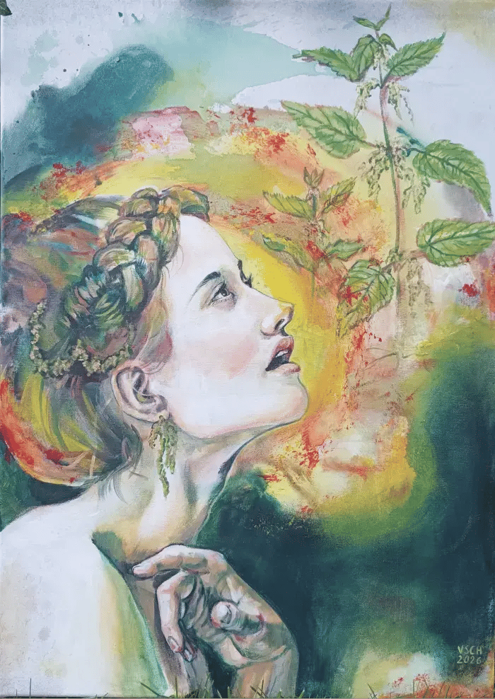 Valerie Schiller, La Reine - Die Brennnessel - 70x50cm -April 2026
