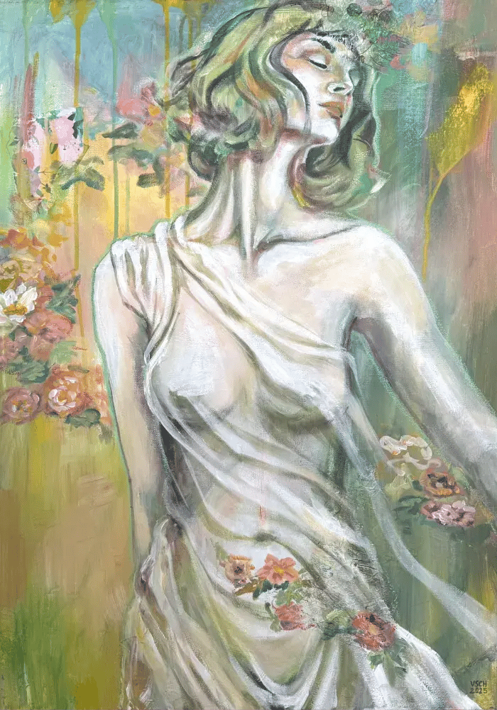 Valerie Schiller, Voila, voila, voila, Acrylmischtechnik, 70x50cm, €860
