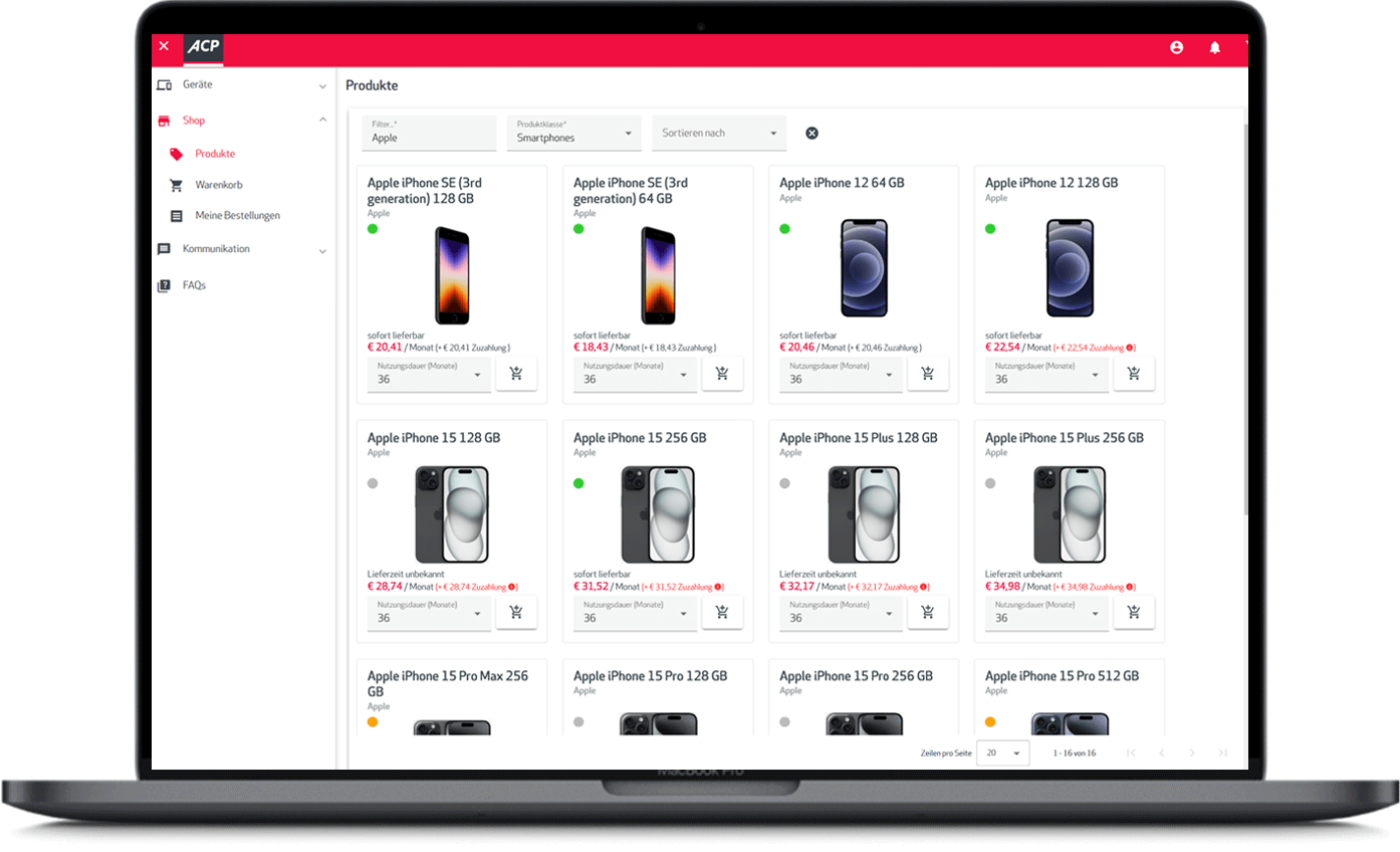 Mobile as a Service Portal von ACP - IT for innovators.