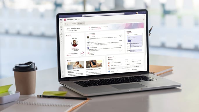 Connect Me als personalisierter Einstiegspunkt in Microsoft Teams, Bild: Valo 