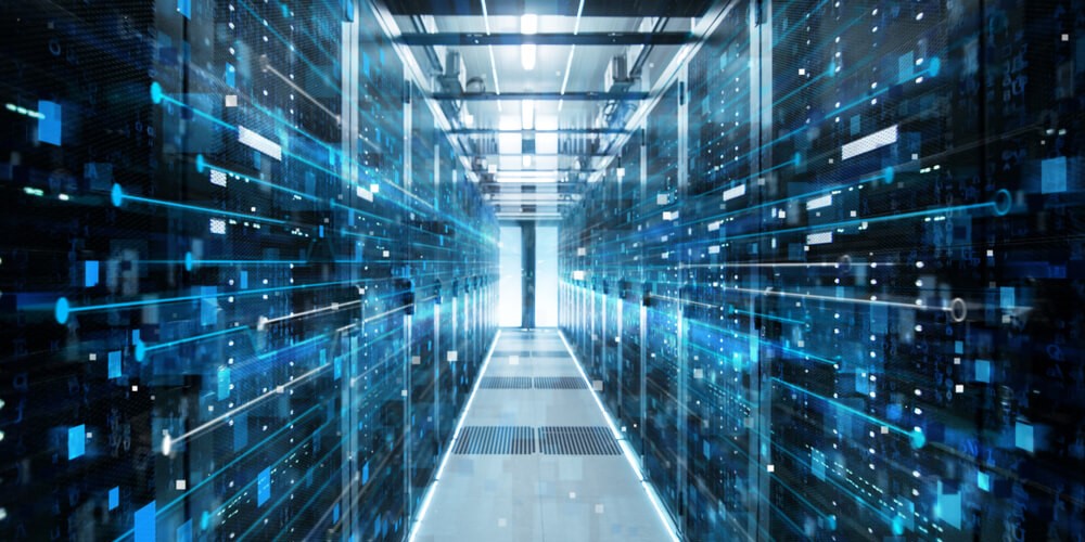 Aufnahme des Korridors eines Rechenzentrums | IT Infrastruktur