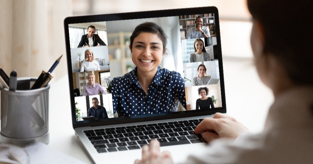 Video Konferenz am Laptop